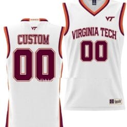 Custom Virginia Tech Hokies Jersey Name and Number College Basketball NIL Pick-A-Player White