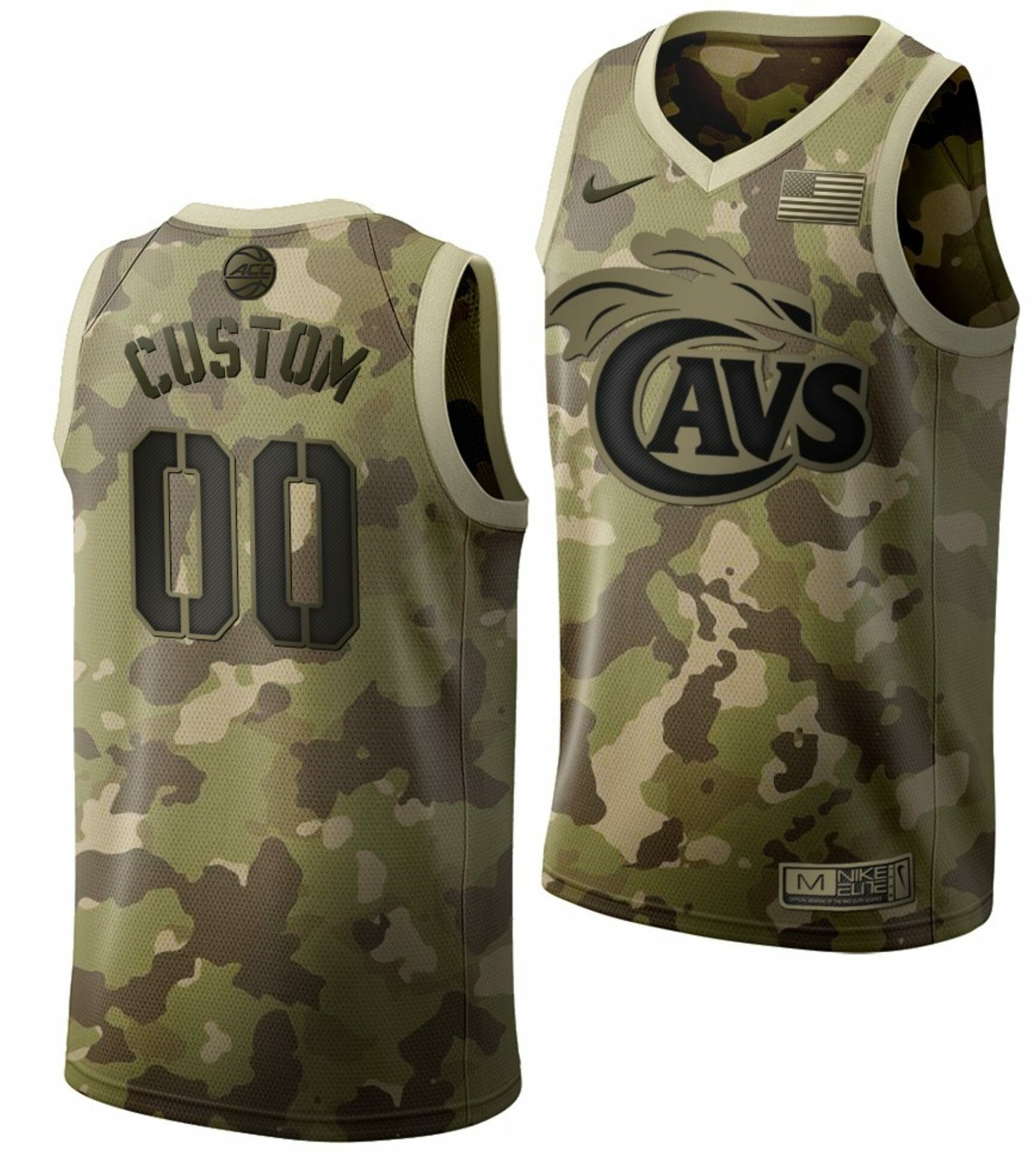 Custom Virginia Cavaliers Jersey Name and Number College Basketball Desert Camo