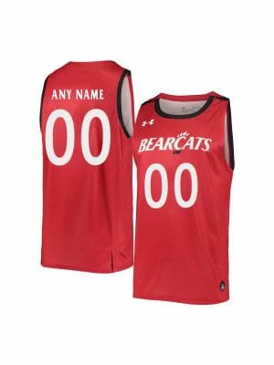 Custom Cincinnati Bearcats Jersey College Basketball Name and Number Red Retro