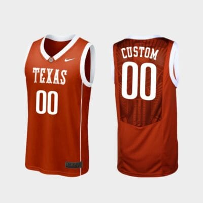 Custom Texas Longhorns Jersey Name and Number College Basketball Burnt Orange