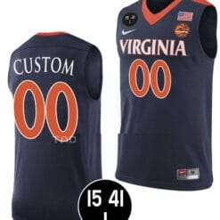 Custom Virginia Cavaliers Jersey Name and Number College Basketball Main Event Champs Retro Navy