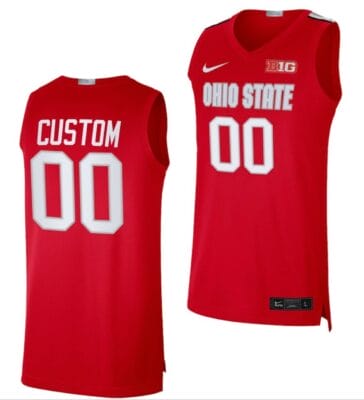 Custom Ohio State Buckeyes Jersey Name and Number College Basketball BIG Red