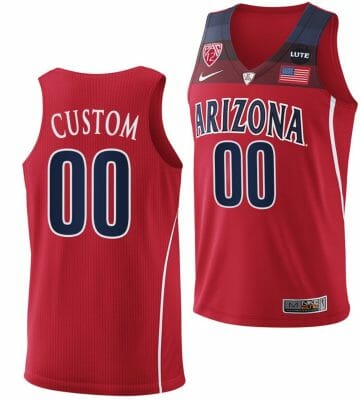 Custom Arizona Wildcats Jersey Name and Number College Basketball Replica Red