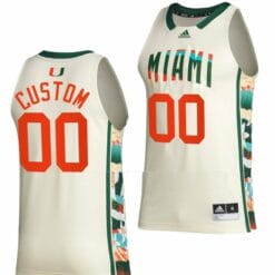Custom Miami Hurricanes Jersey Name and Number College Basketball White Honoring Black Excellence BHE