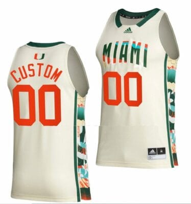Custom Miami Hurricanes Jersey Name and Number College Basketball White Honoring Black Excellence BHE