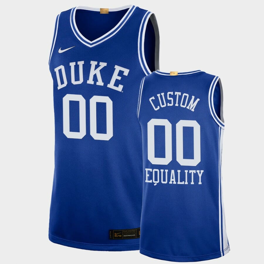 Custom Duke Blue Devils Jersey Name and Number Equality College Basketball Blue