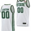 Custom Michigan State Spartans Jersey Name and Number College Basketball Honor Patch White