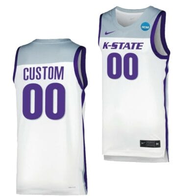 Custom Kansas State Jersey Name and Number Basketball 2023 NCAA March Madness White
