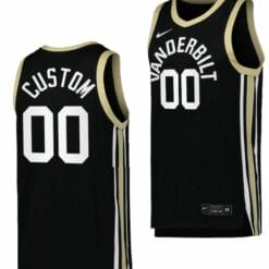 Custom Vanderbilt Commodores Jersey Name and Number College Basketball Uniform Black