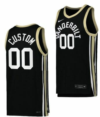 Custom Vanderbilt Commodores Jersey Name and Number College Basketball Uniform Black