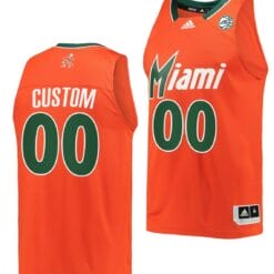 Custom Miami Hurricanes Jersey Name and Number College Basketball Reverse Retro Orange