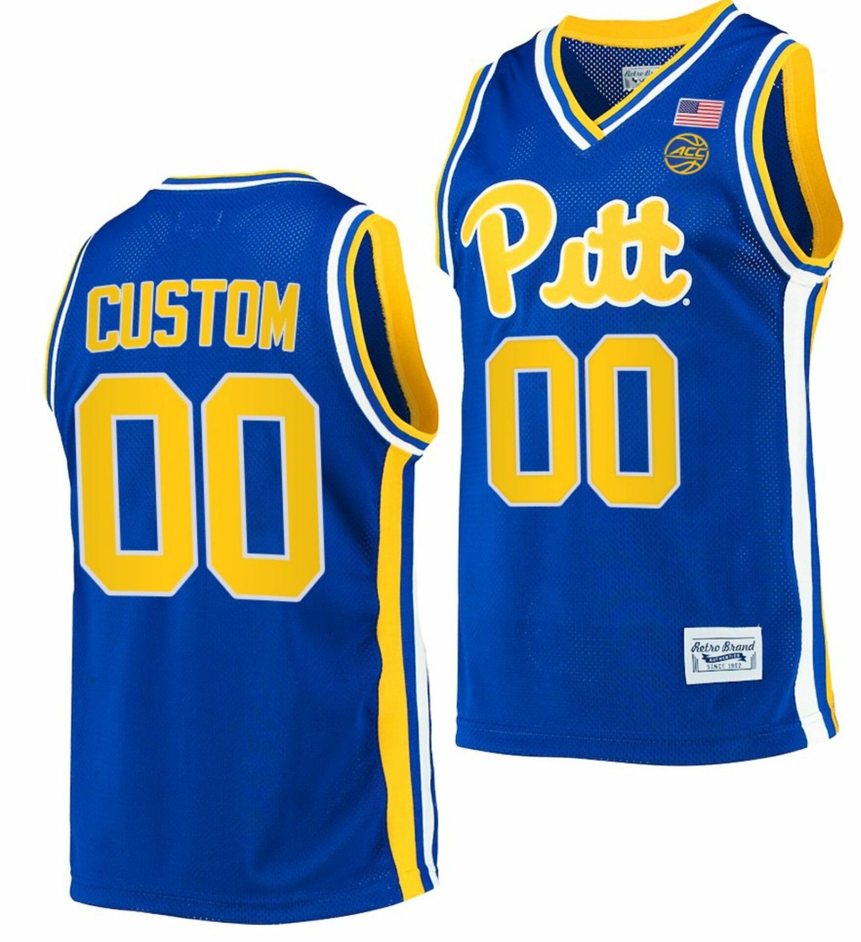 Custom Pitt Panthers Jersey Name and Number College Basketball Retro Classic Royal