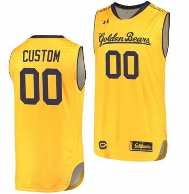 Custom Cal Bears Jersey Name and Number College Basketball Gold