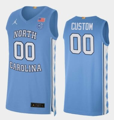 Custom North Carolina Tar Heels Jersey Name and Number College Basketball Blue Alumni