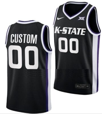 Custom Kansas State Jersey Name and Number College Basketball Black