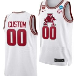 Custom Arkansas Razorbacks Jersey 2023 NCAA March Madness Basketball White