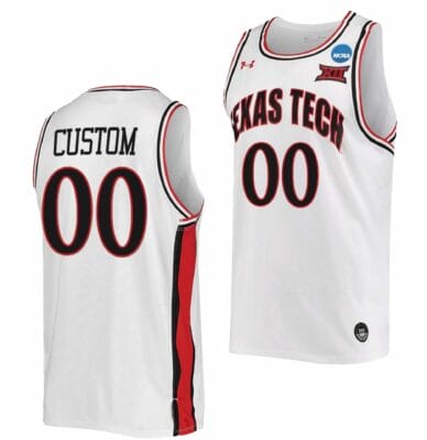 Custom Texas Tech Jersey Red Raiders Name and Number College Basketball 2022 NCAA March Madness Retro