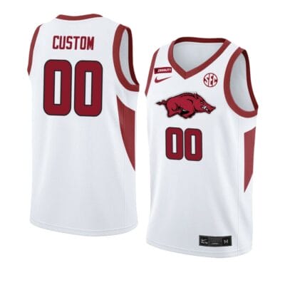 Custom Arkansas Razorbacks Jersey College Basketball Name and Number Team White
