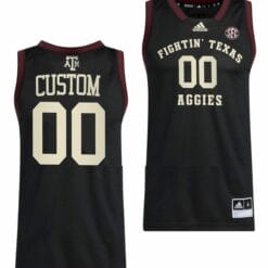 Custom Texas A and M Aggies Jersey Name and Number College Basketball Swingman Black