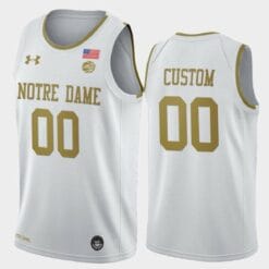 Custom Notre Dame Fighting Irish Jersey Name And Number College Basketball White Golden