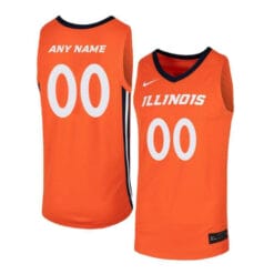 Custom Illinois Fighting Jersey College Basketball Name and Number Elite Orange