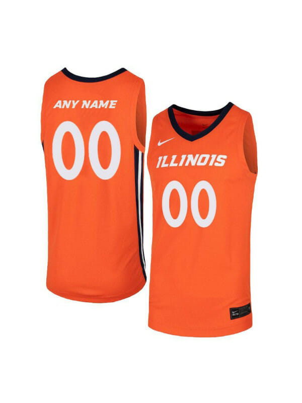 Custom Illinois Fighting Jersey College Basketball Name and Number Elite Orange