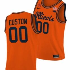 Custom Illinois Fighting Jersey Name and Number College Basketball Big10 Tournament Champions Orange Coach Lou Patch March Madness