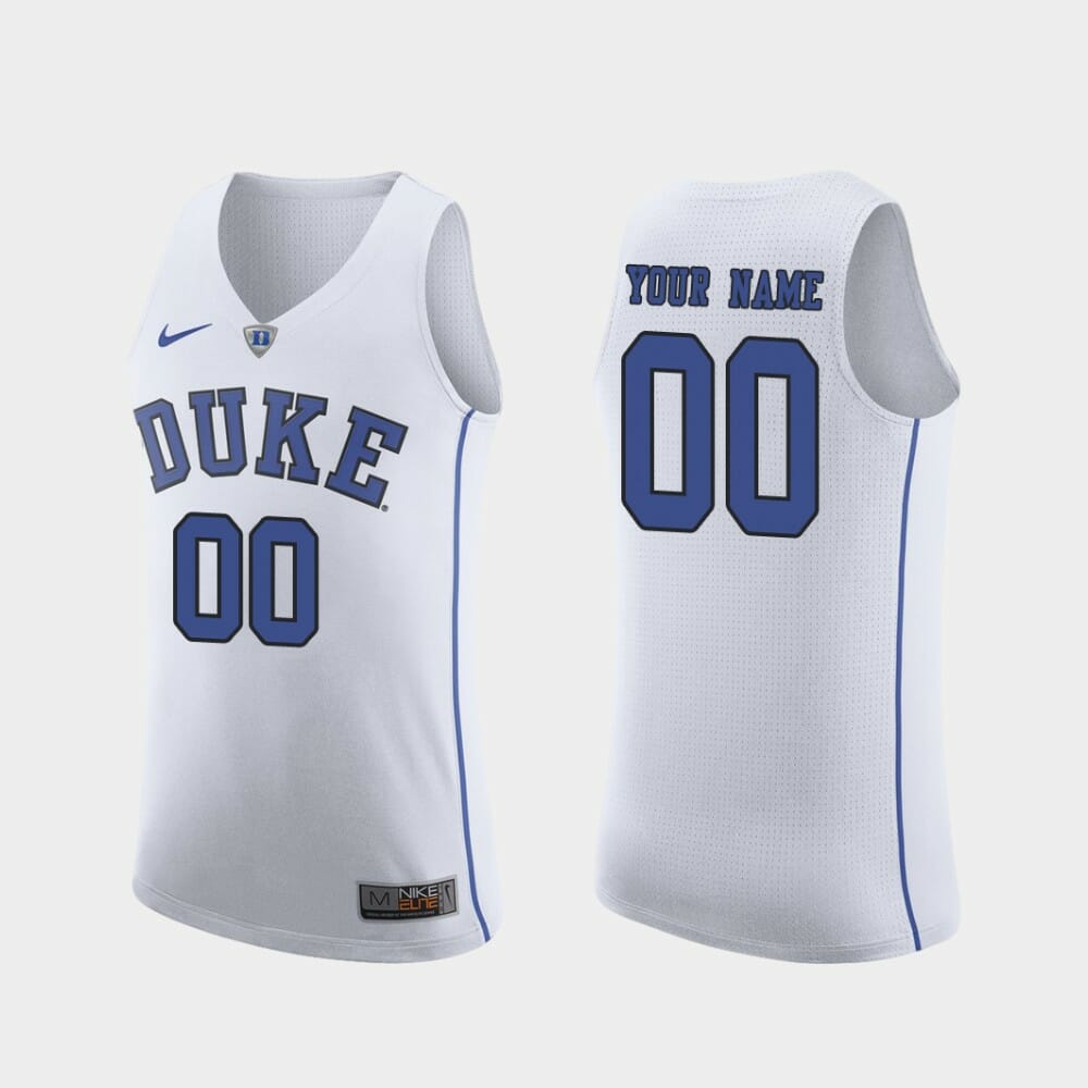 Custom Duke Blue Devils Jersey Name and Number College Basketball White