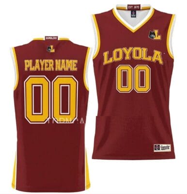 Custom Loyola Ramblers Jersey Name and Number College Basketball NIL Pick-A-Player Maroon