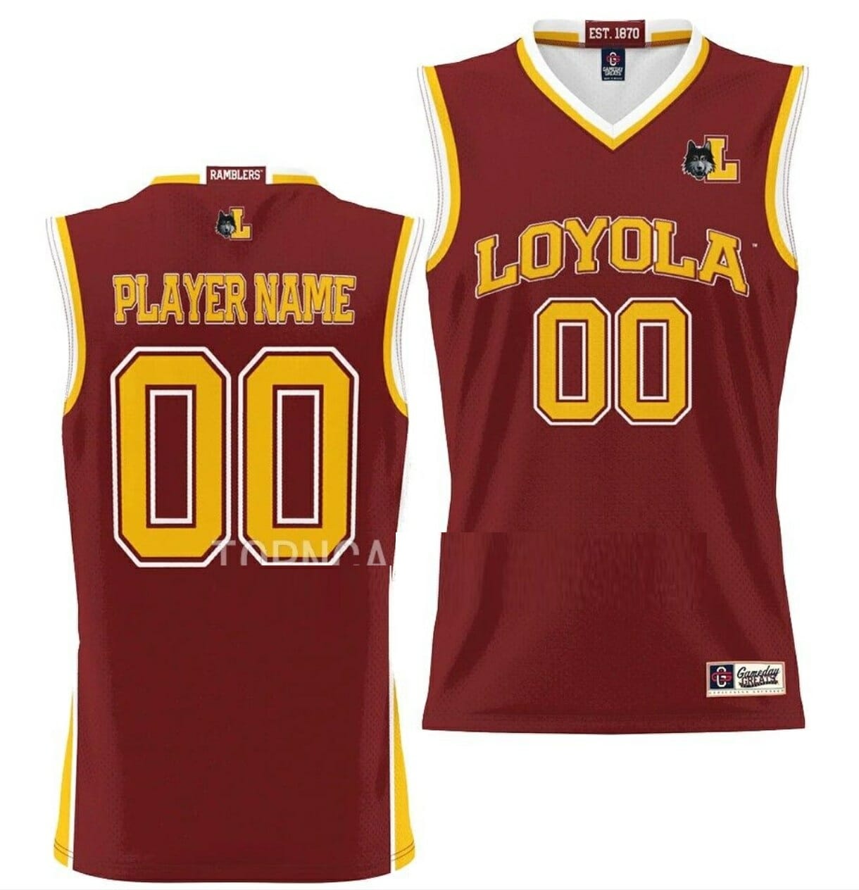 Custom Loyola Ramblers Jersey Name and Number College Basketball NIL Pick-A-Player Maroon