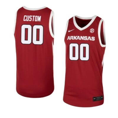 Custom Arkansas Razorbacks Jersey College Basketball Name and Number Team Cardinal