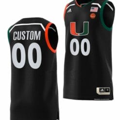 Custom Miami Hurricanes Jersey Name and Number College Basketball Black Replica