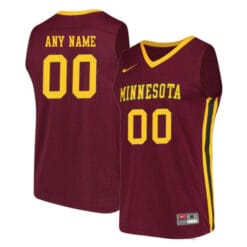 Custom Minnesota Golden Jersey College Basketball Name and Number Maroon