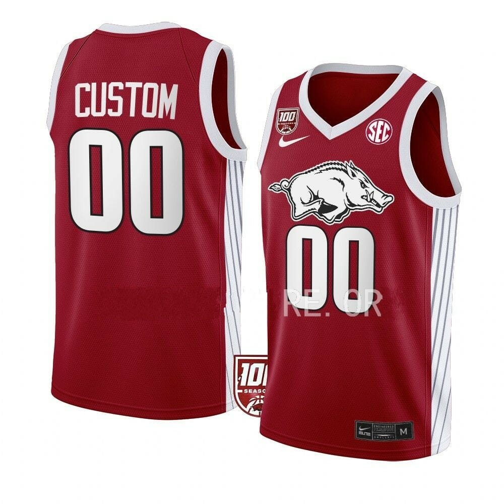 Custom Arkansas Razorbacks Jersey College Basketball Name and Number Red 100