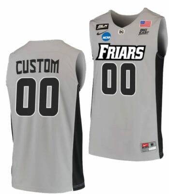 Custom Providence Friars Jersey Name and Number College Basketball 2022 NCAA March Madness Grey BLM