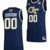 Custom Georgia Tech Jersey Name and Number College Basketball Navy Swingman ACC'