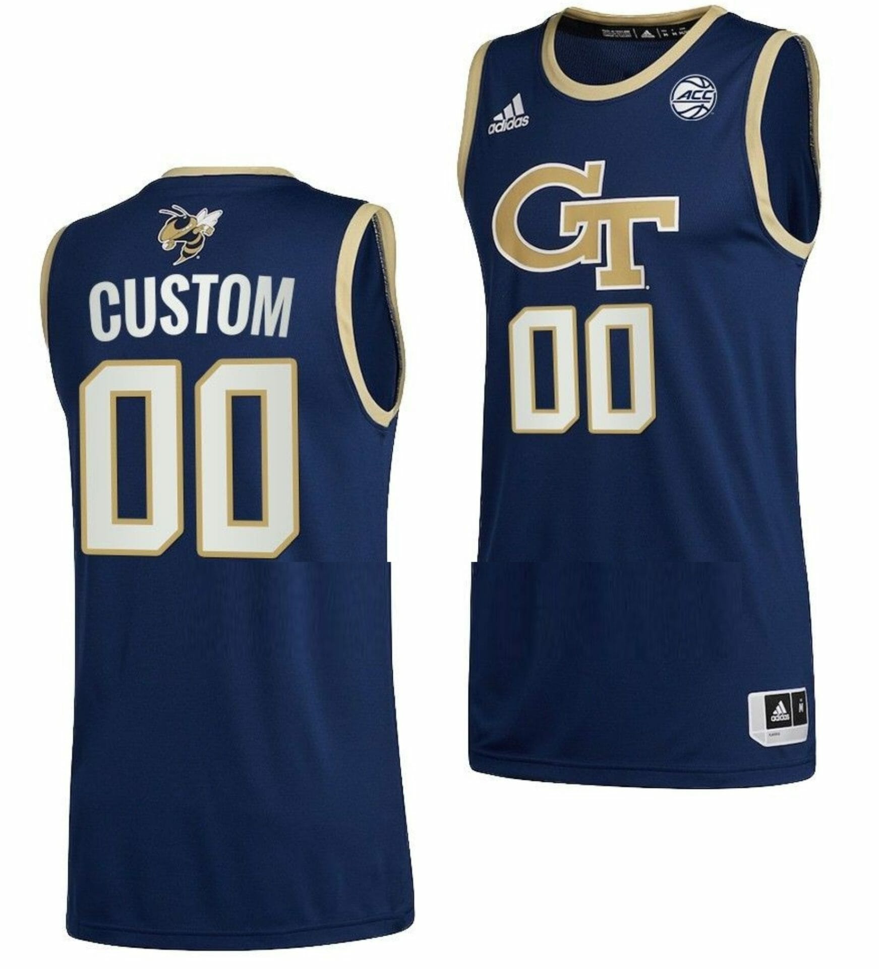 Custom Georgia Tech Jersey Name and Number College Basketball Navy Swingman ACC'