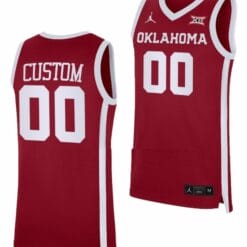 Custom Oklahoma Sooners Jersey Name and Number College Basketball Away Crimson
