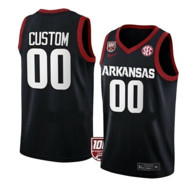 Custom Arkansas Razorbacks Jersey College Basketball Name and Number Team Black