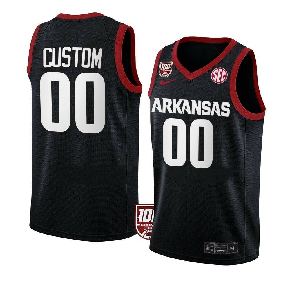 Custom Arkansas Razorbacks Jersey College Basketball Name and Number Team Black