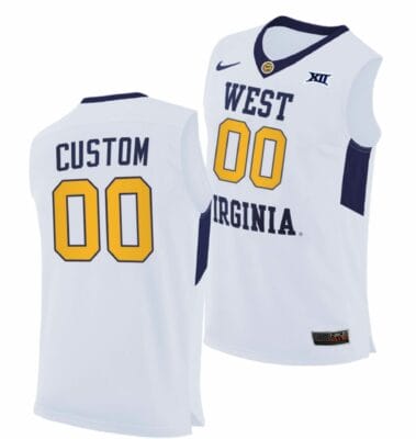 Custom West Virginia Jersey Name and Number Mountaineers College Basketball Home White