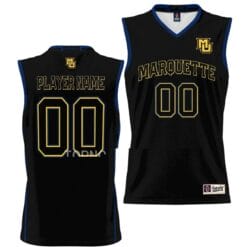 Custom Marquette Golden Jersey Name and Number College Basketball NIL Pick-A-Player Black