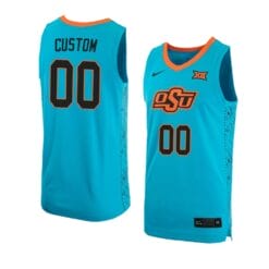 Custom Oklahoma State Jersey Basketball College Name and Number Turquoise