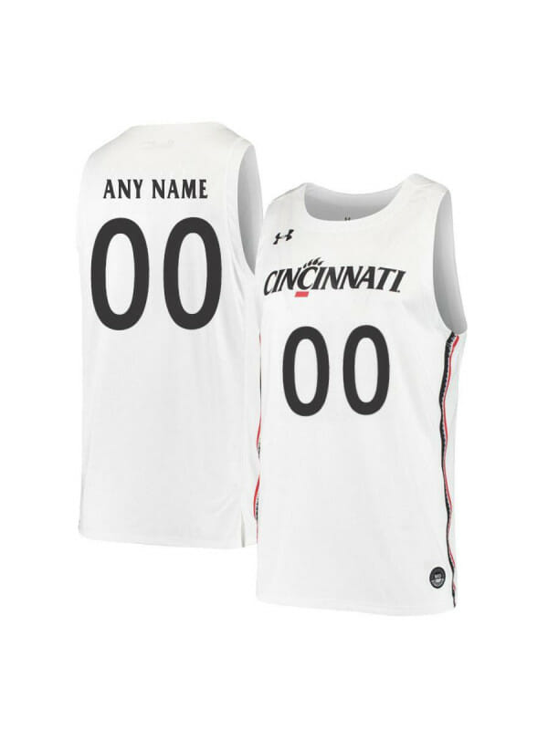 Custom Cincinnati Bearcats Jersey College Basketball Name and Number White Retro