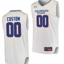 Custom Colorado State Rams Jersey Name and Number College Basketball White