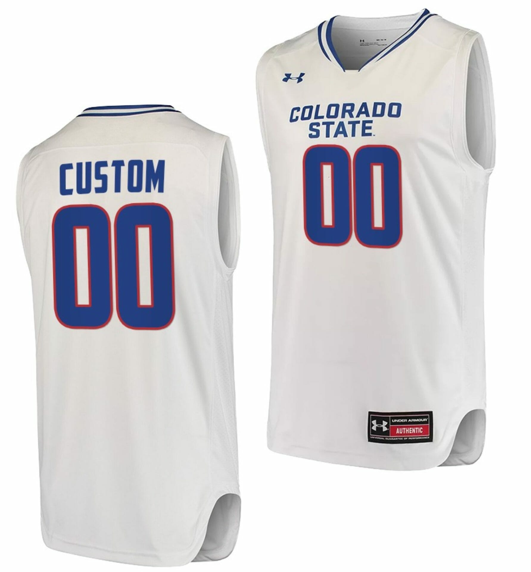 Custom Colorado State Rams Jersey Name and Number College Basketball White