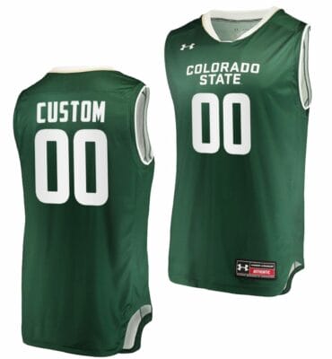 Custom Colorado State Rams Jersey Name and Number College Basketball Green