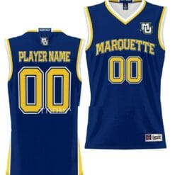 Custom Marquette Golden Jersey Name and Number College Basketball NIL Pick-A-Player Blue