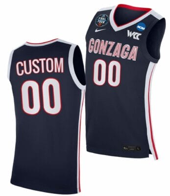Custom Gonzaga Bulldogs Jersey Name and Number College Basketball 2021 March Madness Final Four Navy WCC