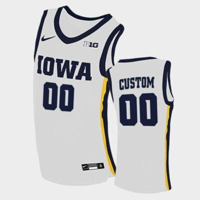 Custom Iowa Hawkeyes Jersey Name and Number College Basketball White